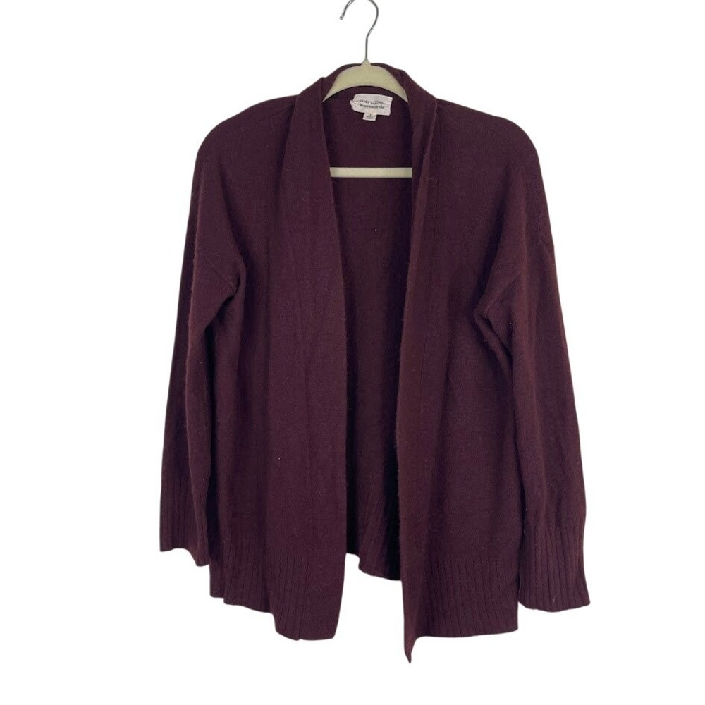 Nili Lotan Womens Cashmere Cardigan Sweater Quiet Luxury Minimalist Purple Small